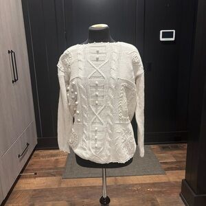 Vintage White 100% cotton Made in the USA sweater.